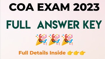COA Exam 2023 Answer Key | Computer On Office Automation