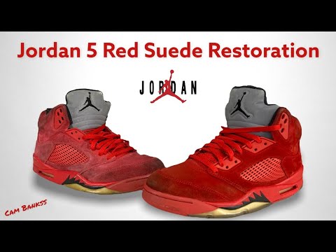 how to clean red suede jordan 5