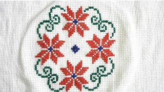 dusuti bedsheet center embroidery/ cross stitch chadar design