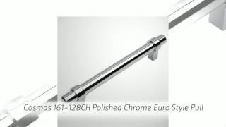 Cosmas Polished Chrome Euro Style Bar Pulls with 5" Hole-Spacing