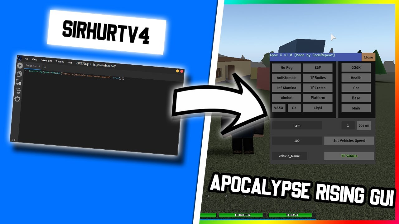 New Roblox Script Apocalypse Rising Tp Car Tp Chest Inf Stamina Aimbot Free Youtube - roblox tp script 2020