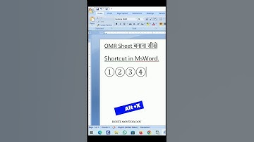 OMR Sheet Shortcut in Ms word || #msword youtubeviral #rohitmonitorboy #trending
