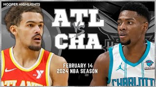 Atlanta Hawks vs Charlotte Hornets Full Game Highlights | Feb 14 | 2024 NBA Season