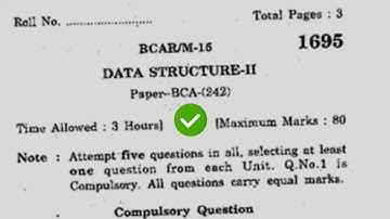 2016 Kuk BCA 4th Sem Data Structure Question Paper