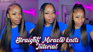 Straight Miracle Knots Tutorial😍 *beginner Friendly * Light Yaki Crochet Human Hair Ft.eayon Hair