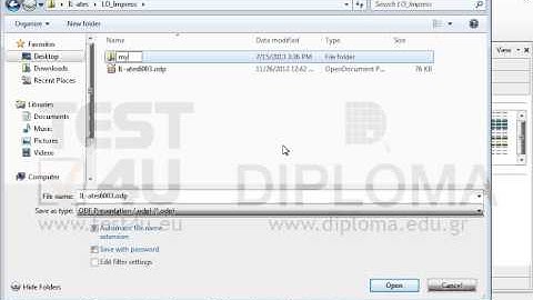 Create a new subfolder under the name myppts in the IL-ates\LO_Impress folder on your desktop....