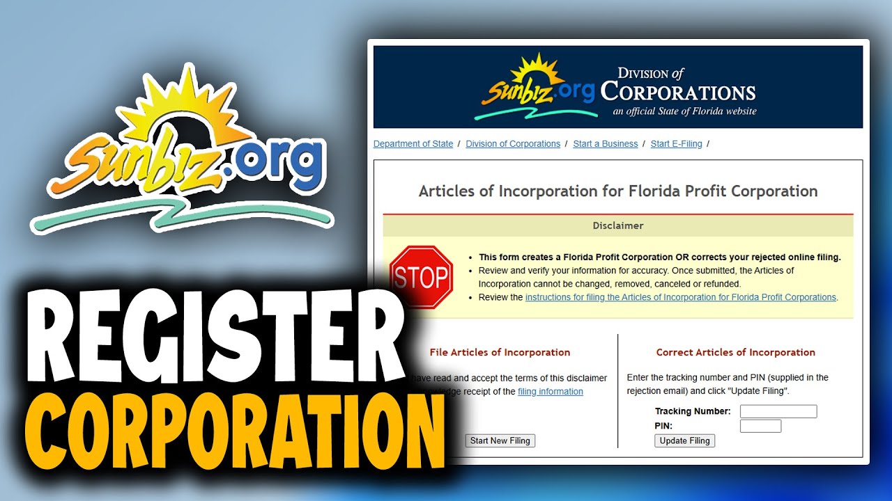 How to Register a Corporation on Sunbiz Florida - Full Guide