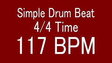 117 BPM 4/4 TIME SIMPLE STRAIGHT DRUM BEAT FOR TRAINING MUSICAL INSTRUMENT / 楽器練習用ドラム