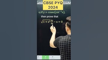 Q) If y=cosec(cot^(−1) x), then prove that √(1+x^2 )  dy/dx−x=0. #cbse2026 #maths #class12math #cbse