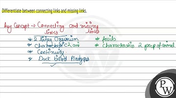 Differentiate between connecting links and missing links.