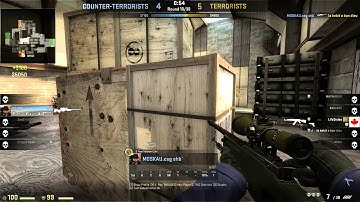 CSGO: shb` gets a 4k to win the round on Cache