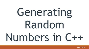 Generating Random Numbers in C++