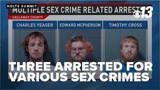 Three people were arrested for various sex crimes by Holts Summit officials