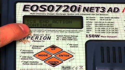 How to store & cycle a LiPo pack using the Hyperion EOS720i NET3 AC/DC Charger