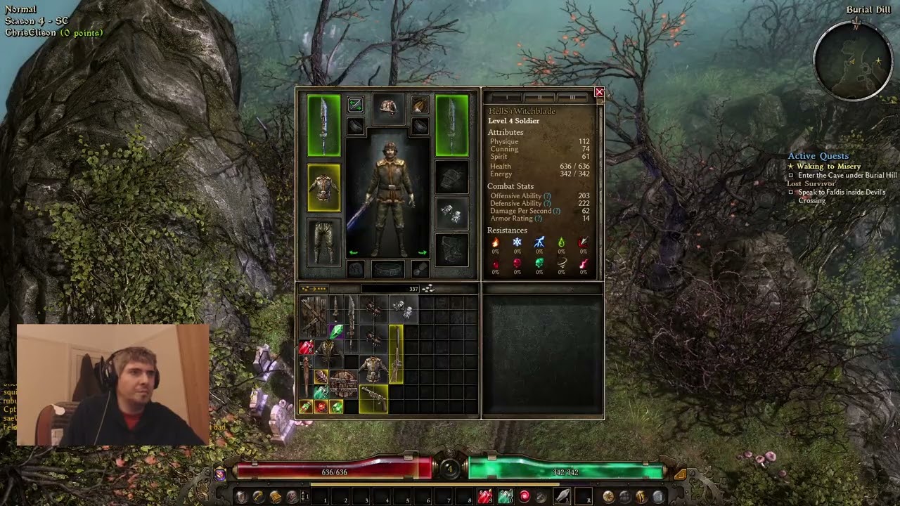 (No commentary) Grim Dawn - Community League Season 4 Witchblade levelling - Day 1 - 29/09/2022