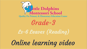 Online class | Class 3 | EVS | Lesson 6 | Leaves | Reading | Little Dolphins Montessori School