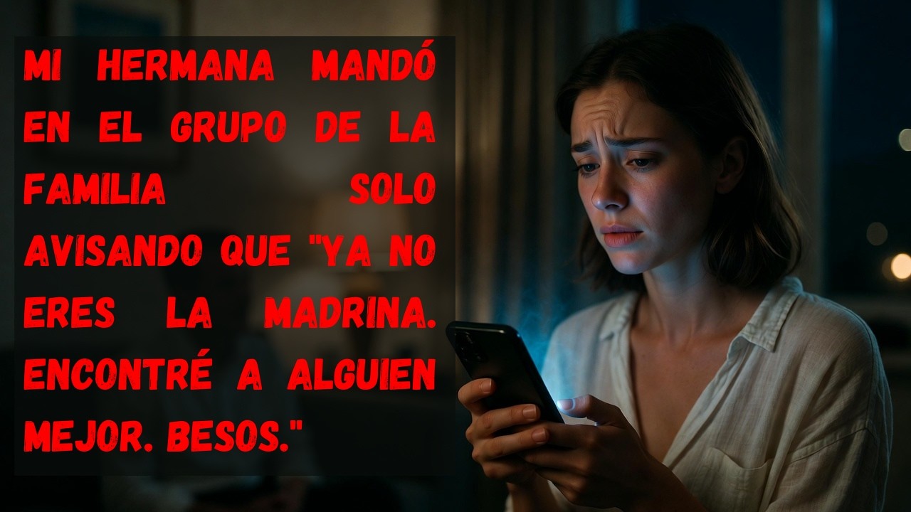 Mi hermana mandó en el grupo de la familia solo avisando que ya no eres la madrina...