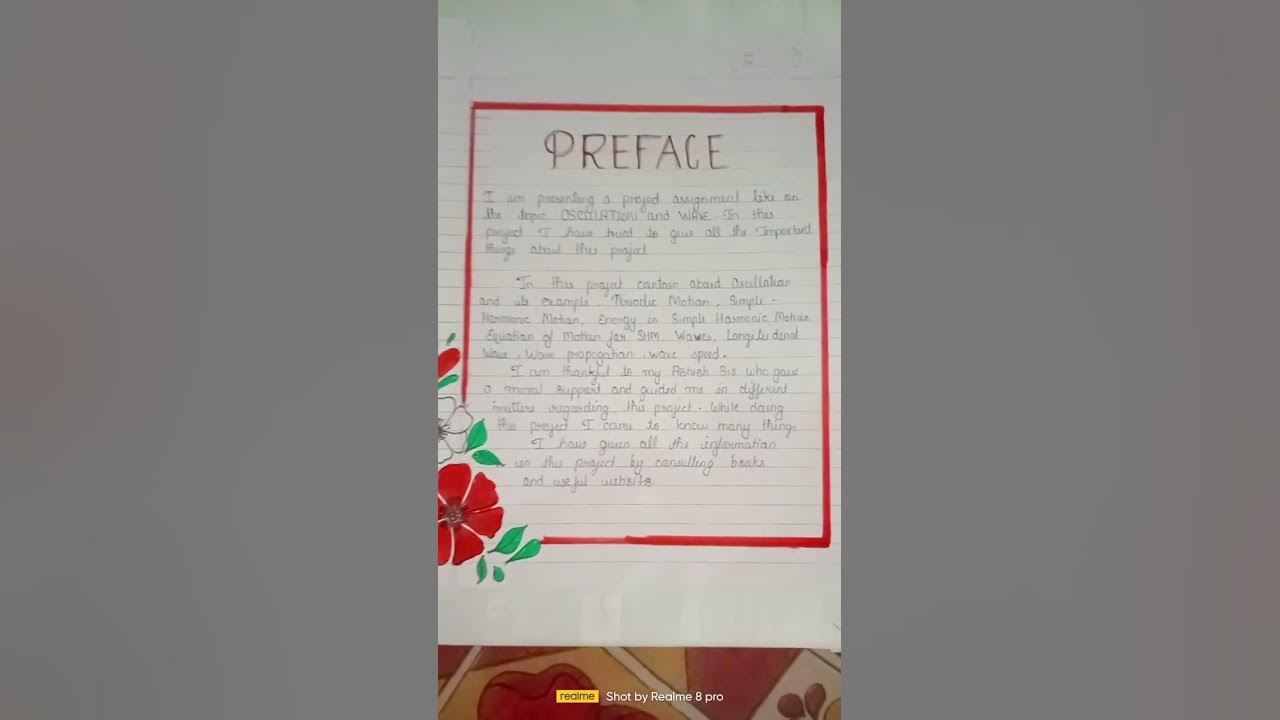 How to write preface for project youtube