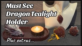 #090 Resin Dragon Trinket Tray T.Light Holder