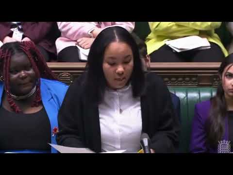 Youth Parliamentarian Tayla Bean Addresses UK Youth Parliament, Nov 2023