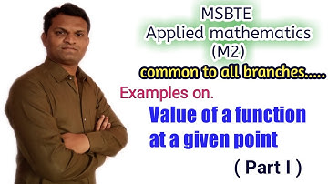 MSBTE | Diploma math’s | Applied Mathematics | M2 | Function & Limits value of function at a point-I