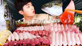 MUKBANG ASMRㅣFantastic! Giant Yellow Tail Fish Sashimi Eat🐟Korean Seafood 후니 Hoony Real Eating Sound