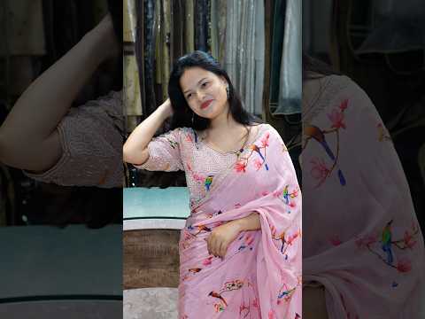 ✨ Soft pink saree + graceful vibe = perfect elegance 💕New floral collection now available..