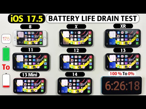 iOS 17.5 Battery Test Showdown - iPhone 8 vs X vs XR vs 11 vs 12 vs 13 vs 13 Mini vs 14 BATTERY TEST