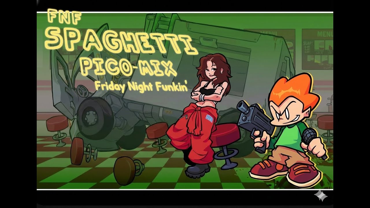 New Spaghetti But Pico Mix (FNF Update x Le Sserafim / Gameplay & Cutscene) Friday Night Funkin
