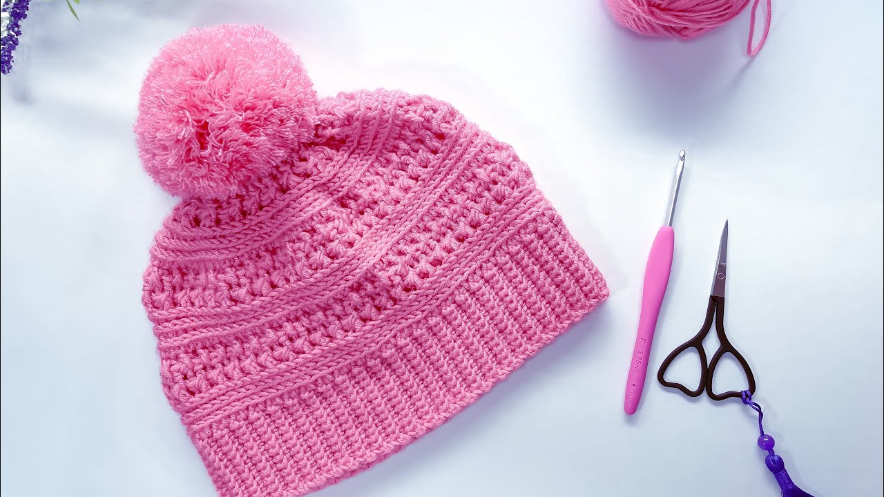 🧶Gorro tejido a CROCHET (todas las tallas) Paso a paso🧶CROCHET hat (all
