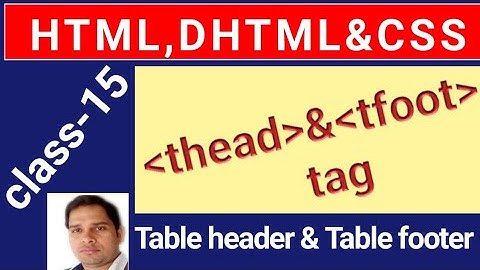 Thead, Tfoot, Tbody tag in html table program  html in hindi.