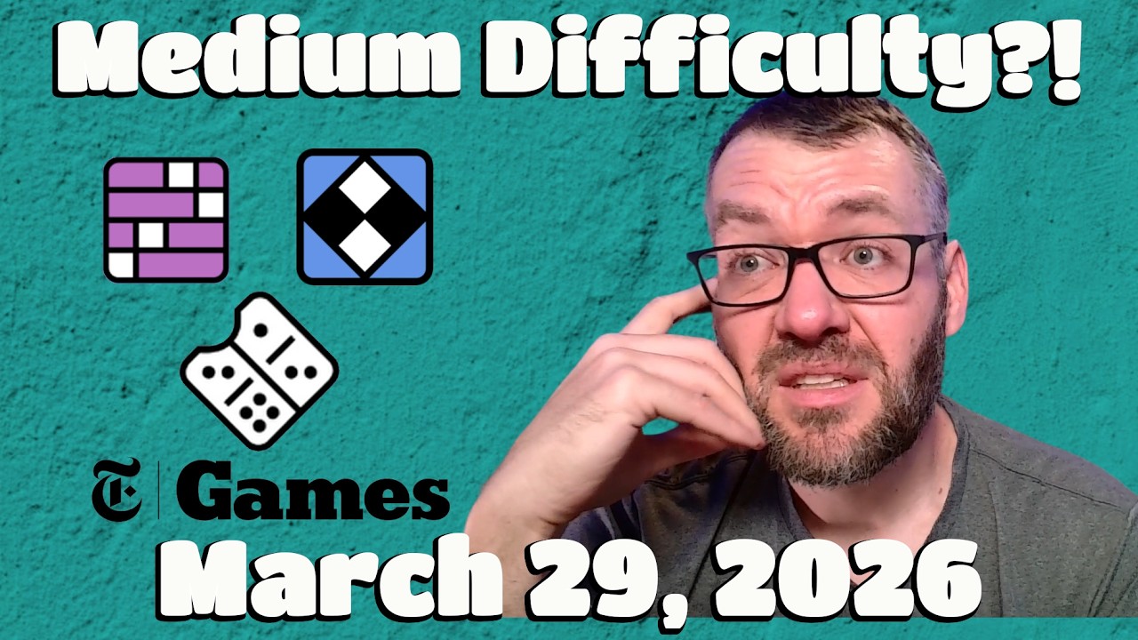 Medium Difficulty?! - The New York Times Games - Sunday 03/29/26 - YouTube