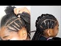 SIMPLE ZIGZAG CORNROWS  FOR KIDS || PROTECTIVE STYLE