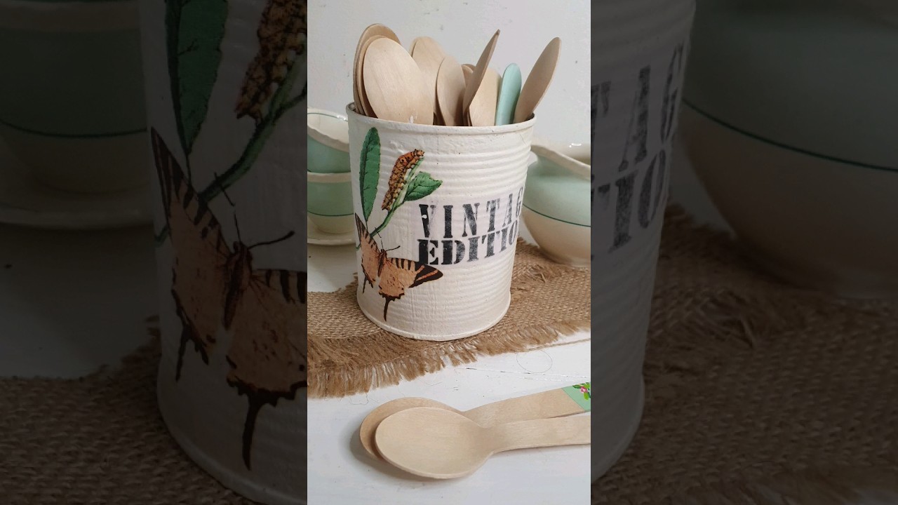 Como hacer #decoupage en una lata