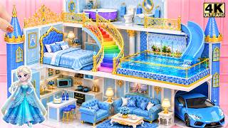 Make Magical Elsa Frozen 3 Ice Palace with Princess Bedroom, Rainbow Stair & Giant Pool ❄️ DIY House