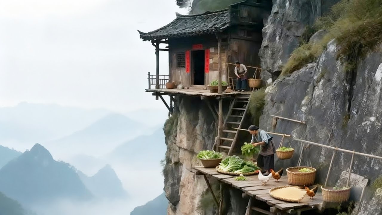 陕西兄弟在悬崖上建造温馨小家，种地养猪很适合养老生活|Brothers in Shaanxi built a cozy little home on a cliff.#乡村阿泰
