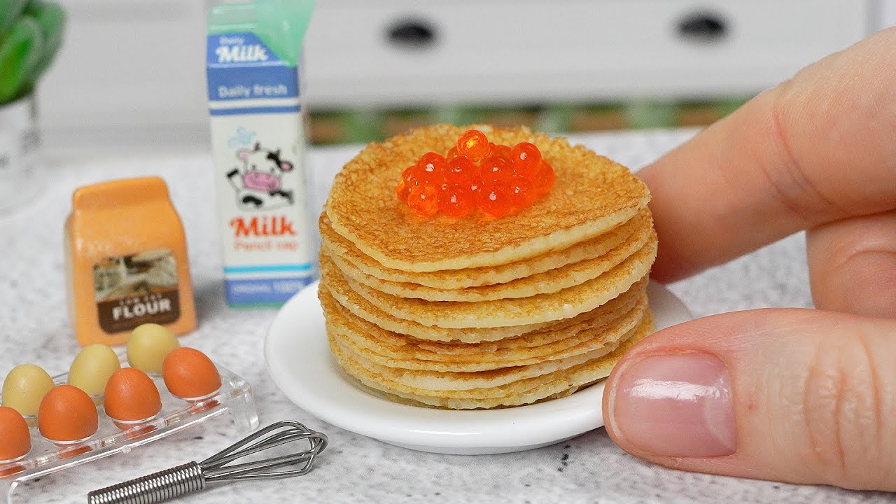 Miniature Pancakes With Caviar 🤩 How to Cook Mini Russian Blini 👌 Mini Kitchen