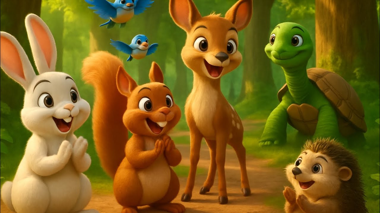 Turtle Rabbit Squirrel Sheep Slow Turtle and the Speedy Squirrel | Moral Story for Kids #cartoons # ...