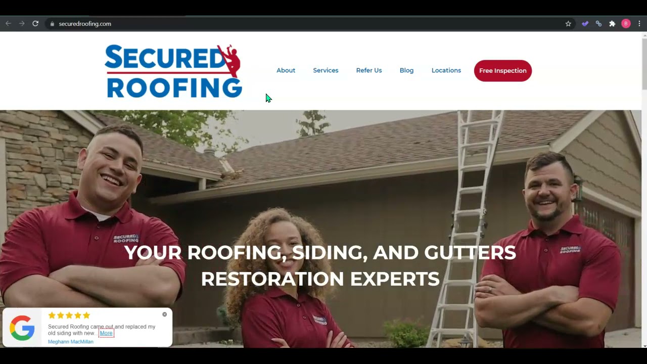 Secured Roofing | Website Review