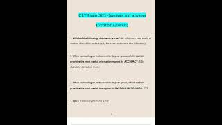 CLT Exam 2023 Questions and Answers Verified Answers3242