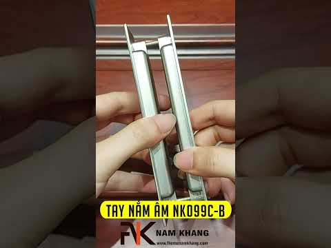Tay nắm &acirc;m l&ugrave;a bộ dạng chữ nhật m&agrave;u ghi bạc NK099C-112B