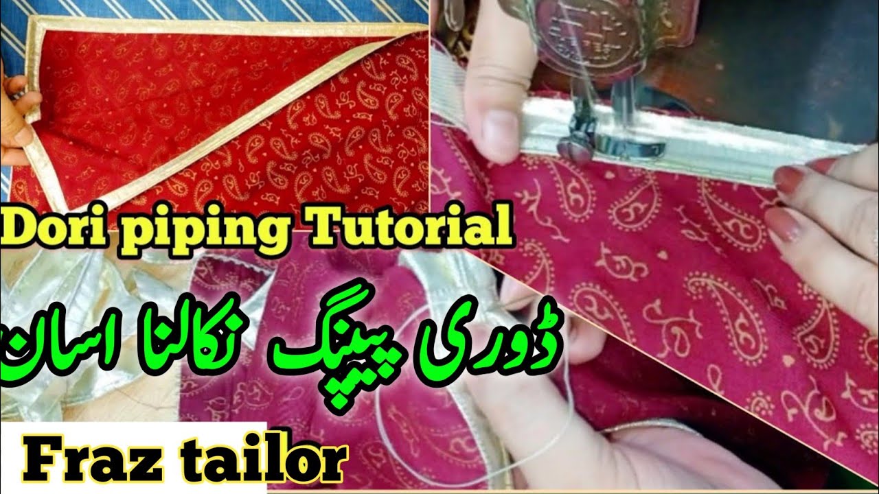 How to Attach a Dori piping on ladies kamez Chak damnFraz tailor