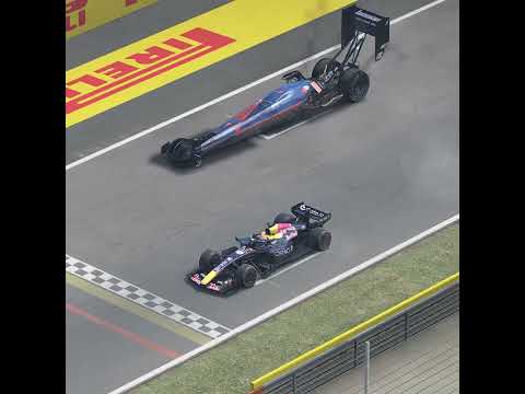 Video Max Verstappen Red Bull F1 2026 vs WHAAAM BOOOM Top Fuel Dragster Concept at Monza