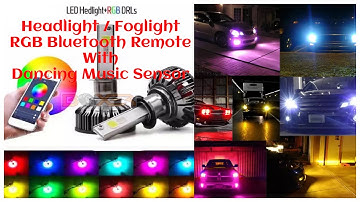 RGB Bluetooth Control headlight / Foglight - with music sensor changeable colors