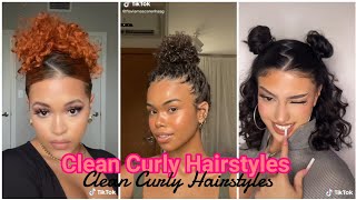 Curly Hairstyles for Medium Hair| Clean and Easy|tiktok compilation | everything hair