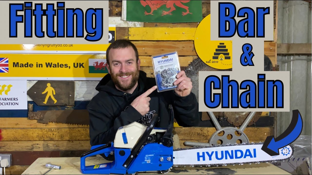 How To Fit & Tighten A New Bar & Chain On A Chainsaw - YouTube