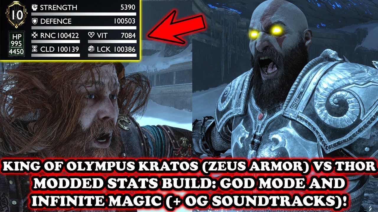 King Of Olympus Kratos (Zeus Armor) VS Thor [GOD MODE & INFINITE MAGIC
