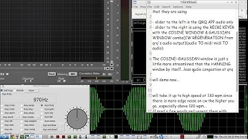 QRQ CW over 100 wpm - better QRQ COPY using a COSINE & GAUSSIAN window instead of the HANNING WINDOW