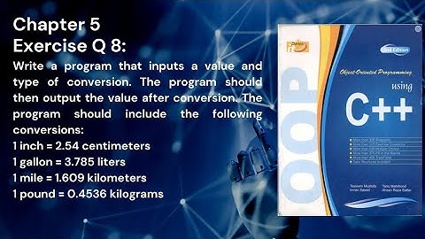 Object-Oriented Programming using C++  Chapter 5 Exercise Question 8|Tasleem Mustafa |Tariq Mahmood