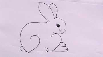 how to draw rabbit drawing from 22 number easy step by step@DrawingTalent